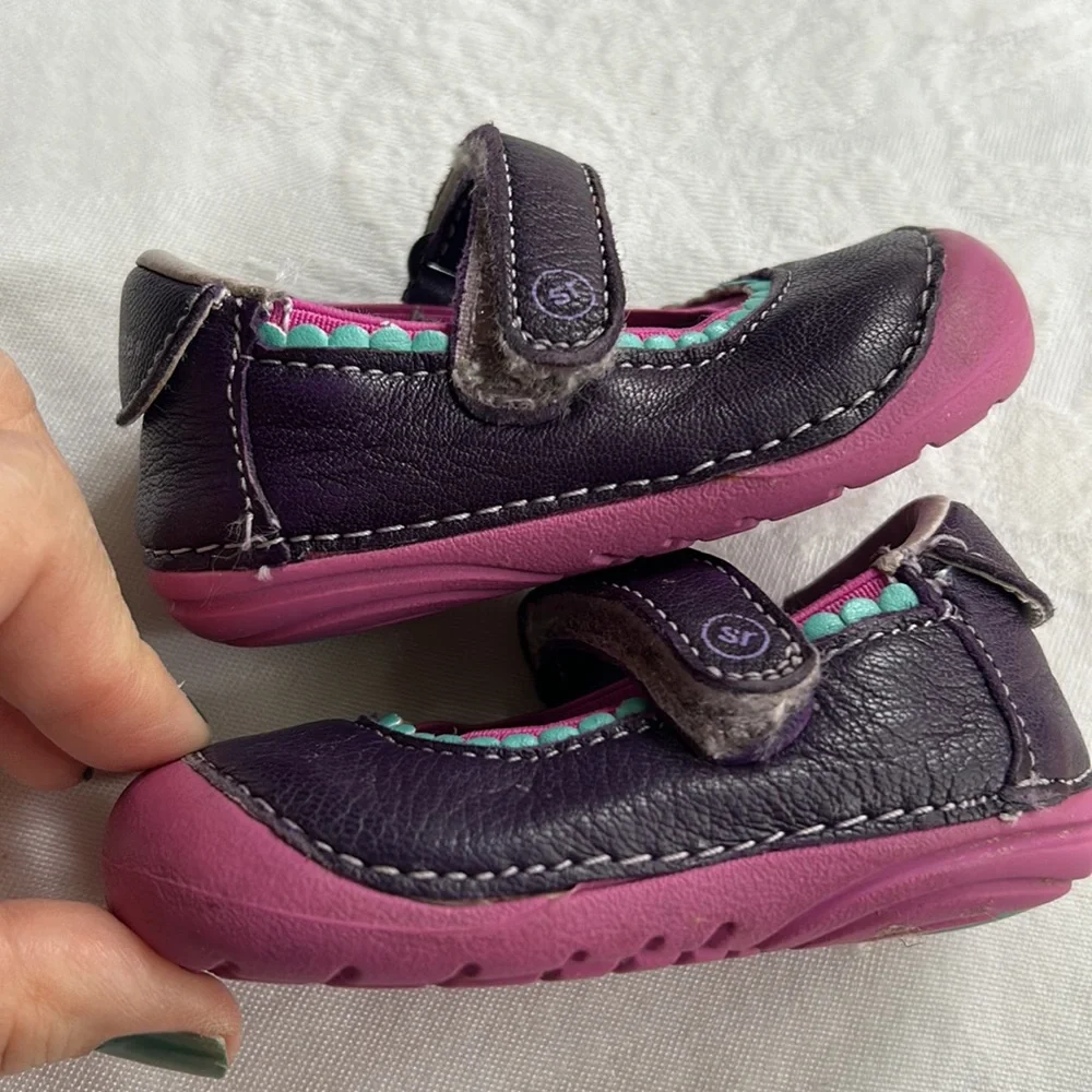 COPY - Stride Rite Baby girl purple leather Mary Jane Savanah Walkers Sz 3 mont…